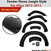 Jungle Fender Flares Wheel Arch fit Toyota Hilux 2012-2015 Matte Black Rough Finish 6pc - Image 13