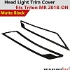Matte Black Head Light Trim Cover Suits Mitsubishi Triton MR 2019-Onwards - Image 1