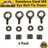 4X Stainless Steel Eye Bolt Tie Down Kit for Platform Roof Rack fix The 4WD Awning  - Image 1