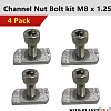 Channel Nut Bolt 4 Set 18x35mm M8 Fit Rhino Rack Platform Roof Rack Fastener T & C Roof Channel Rack - Image 7