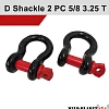 D Shackle 5/8" 16mm Black Pair 4x4 off road shackle Caravan Trailer - Image 6