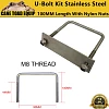 Stainless Steel U Bolt Kit M8 100mm Length with Nylon Nut Roof Rack Basket Universal 4X4 - Image 1