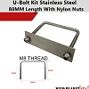 Stainless Steel U Bolt Kit M8 80MM Length with Nylon Nut 4X4 Roof Rack Basket Universal - Image 5