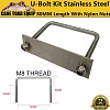 Stainless Steel U Bolt Kit M8 80MM Length with Nylon Nut 4X4 Roof Rack Basket Universal - Image 1