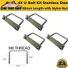 4 x Stainless Steel U Bolt Kit M8 80MM Length with Nylon Nut 4X4 Roof Rack Basket Universal - Image 1