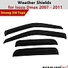 Weather shields for ISUZU D-MAX Dual Cab 08-12 model Holden Rodeo Colorado Tinted Black  - Image 6