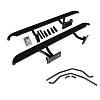 Heavy Duty Steel Side Steps / Rock Sliders with Brush Bars for Toyota Prado 120 Series  - Image 1