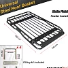 1.6m Universal Steel Roof Rack One piece Powder Coated Basket Luggage Carrier Car 4WD - Image 1