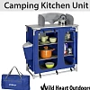 Camping Kitchen Unit Cook Table Foldable Storage Cupboard Windshield - Image 1