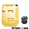 10L Heavy Duty Yellow Jerry Can w/ One Mounting Holder & Lock - Image 1