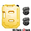 10L Heavy Duty Yellow Jerry Can w/ 2 Mounting Holders & Locks - Image 1