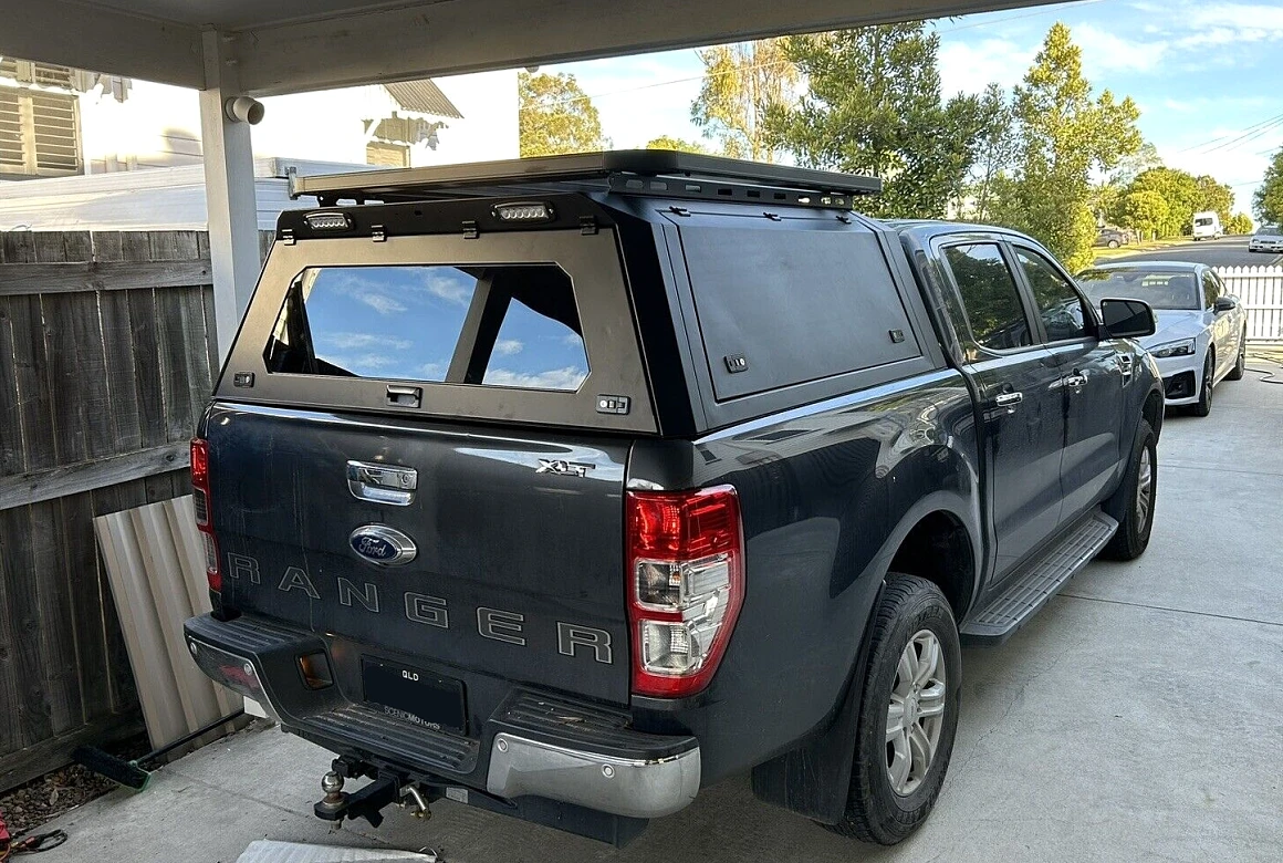 View of the Steel Ute Canopy + Roof Rack for Ford Ranger PX1/PX2/PX3