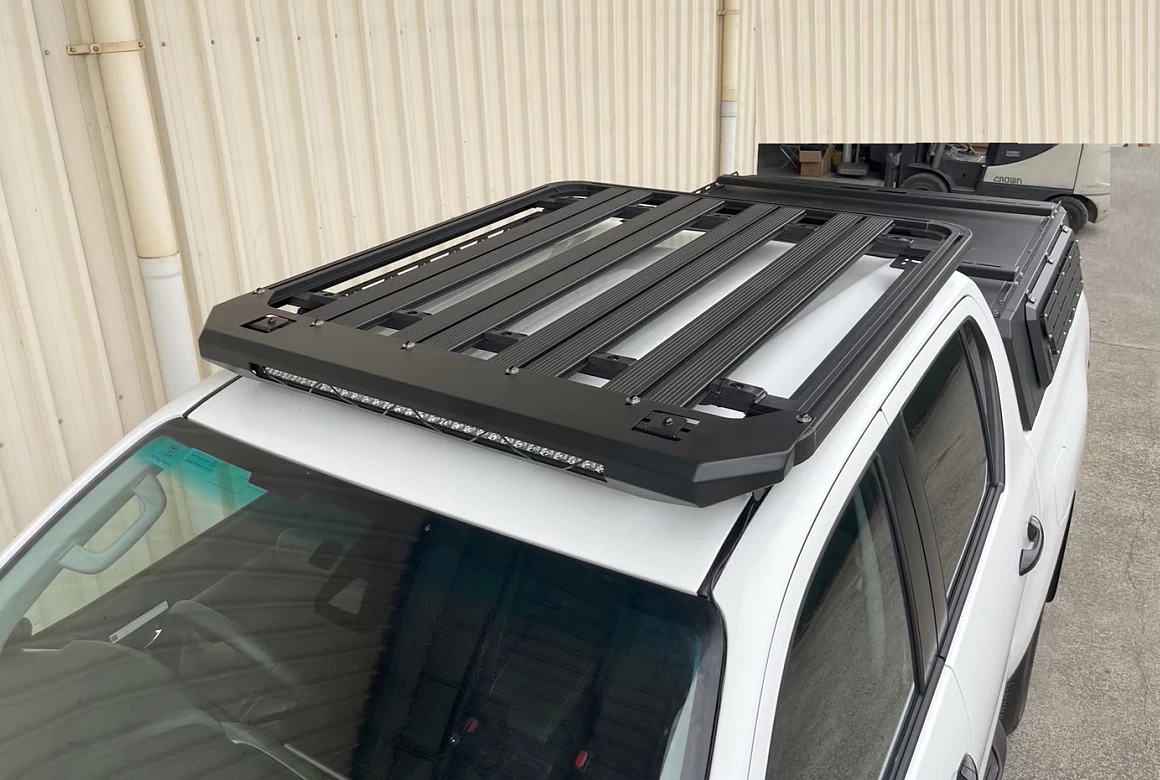 Aluminium Roof Platform + Light Bar for Toyota Hilux