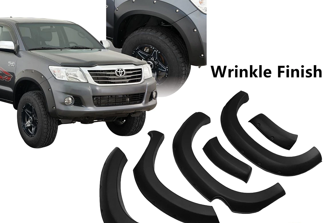 Jungle Fender Flares Wheel Arch fit Toyota Hilux 2012-2015 Matte Black Rough Finish 6pc