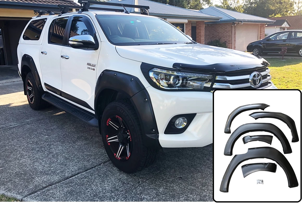 Fender Flares Jungle Style Matte Black Wheel Arch Cover fit Toyota Hilux 2015-2019 N80 4WD