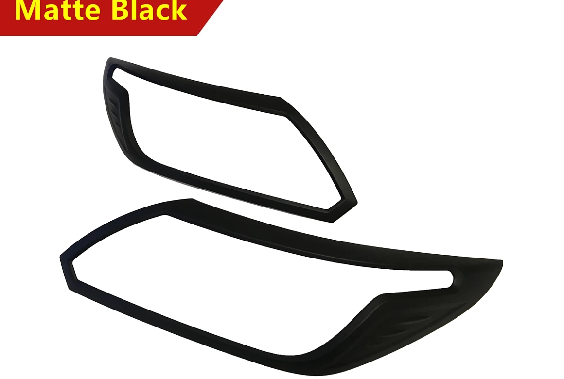 MATT Black Head Light Cover Trim Protector to suit HOLDEN Colorado 2017-Onwards