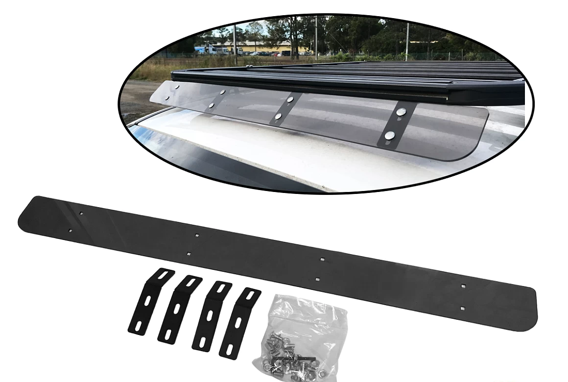 Car Rack Aerodynamic Roof Wind Fairing Air Deflector Kit Black 