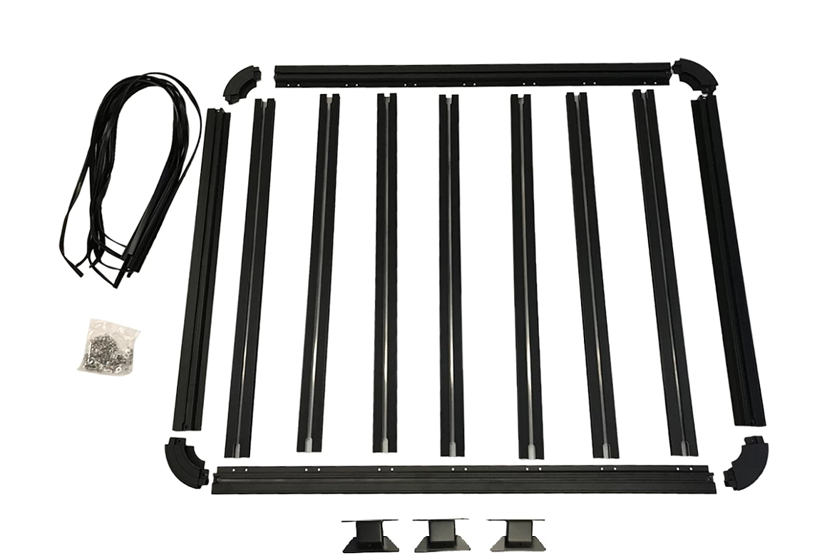 Aluminium Roof Rack for Jimny+Wind Deflector Platform Slimline 2018 Onwards 160x130cm Low Profile