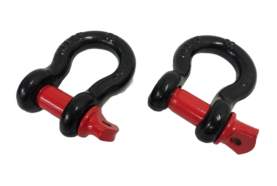 D-Shackle 1/2" 13mm Black Rated 2T Red Pin Boat Trailer Marine Caravan 2PCS