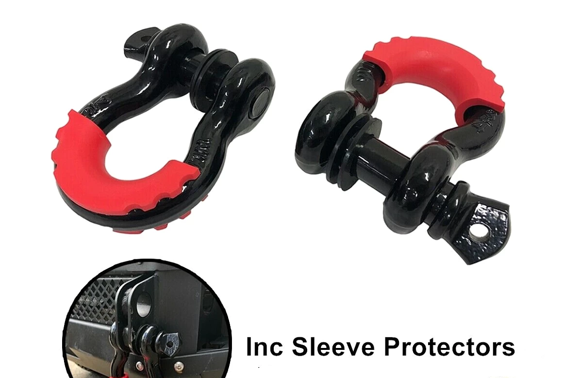 D Shackle WLL 4.75 Ton Rated 20mm 4WD Recovery Tow Car Trailer 2PCS Caravan