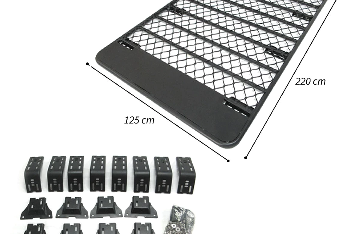 Aluminium Flat Roof Rack Full Length Gutter 2.2m fits Nissan Patrol GU GQ MQ Landcruiser 80 70 4WD