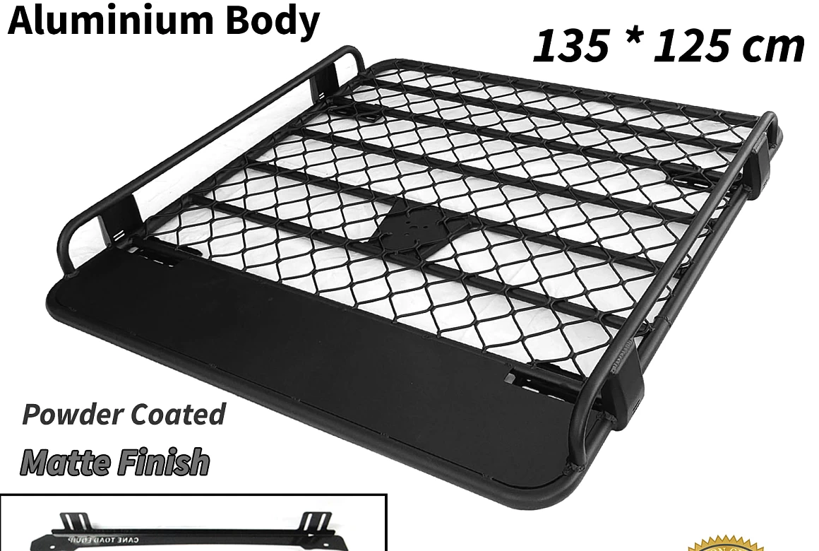 Tradesman Roof Rack for Hilux Ranger Triton Navara Dmax Aluminium Powder Coated Dual Cab UTE 4wd Luggage Basket Carrier