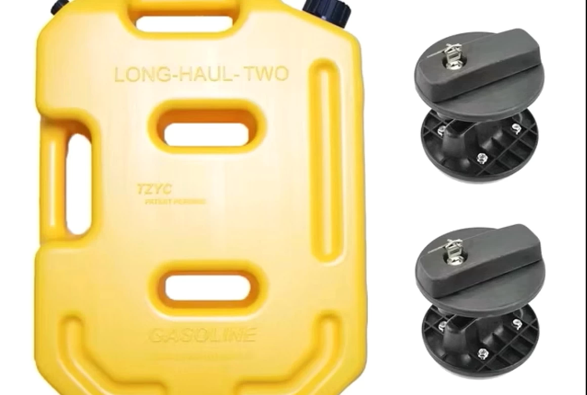 10L Heavy Duty Yellow Jerry Can w/ 2 Mounting Holders & Locks