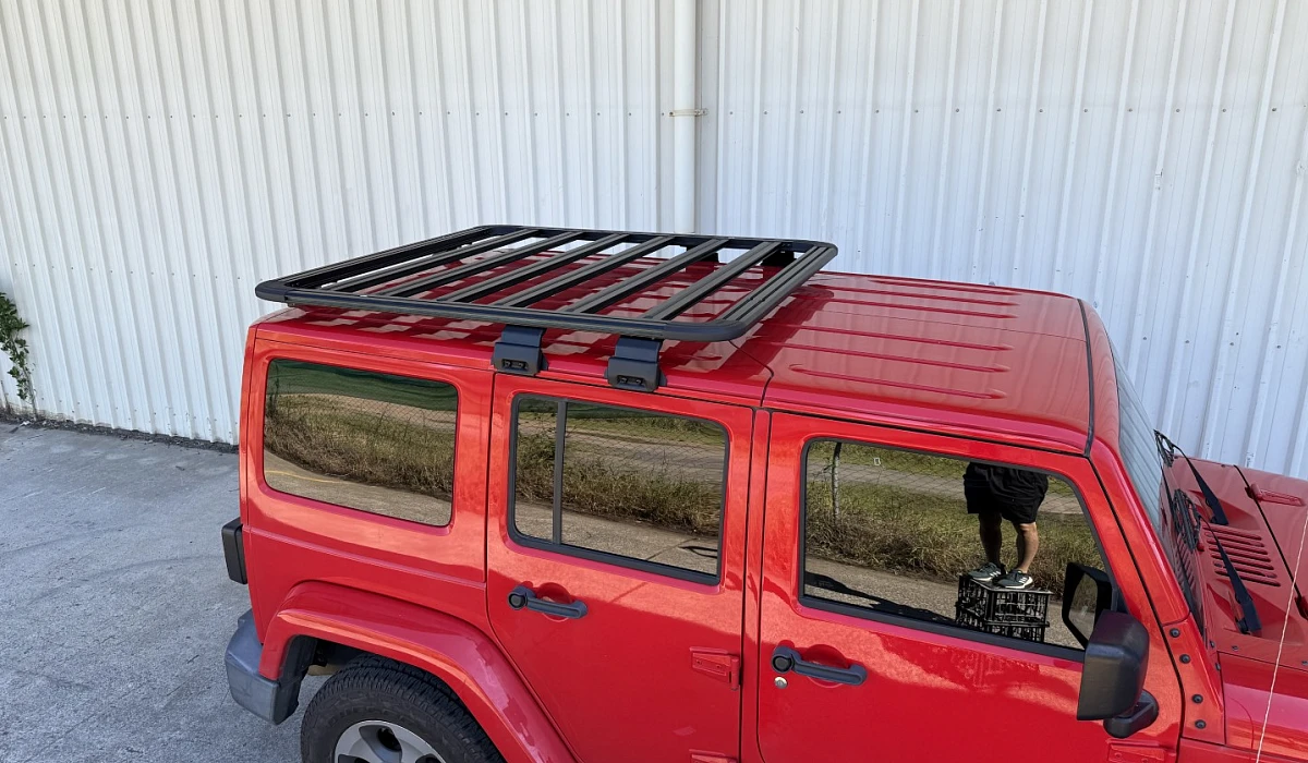 Jeep Wrangler JK · 2007-2018 with Alloy roof rack, 250kg rated