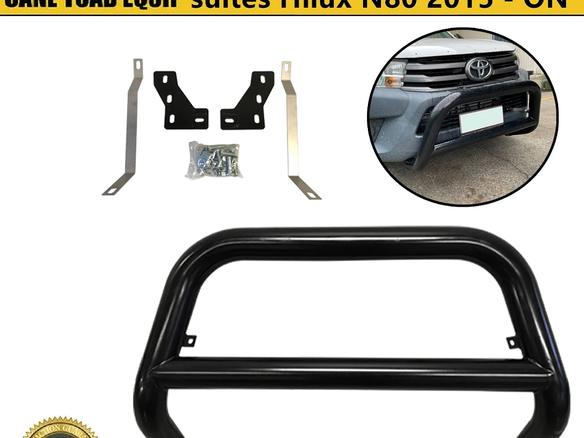 3" Nudge Bar For Toyota Hilux N80 Steel Gloss Black Grill Guard 2015-On 4WD 2wd