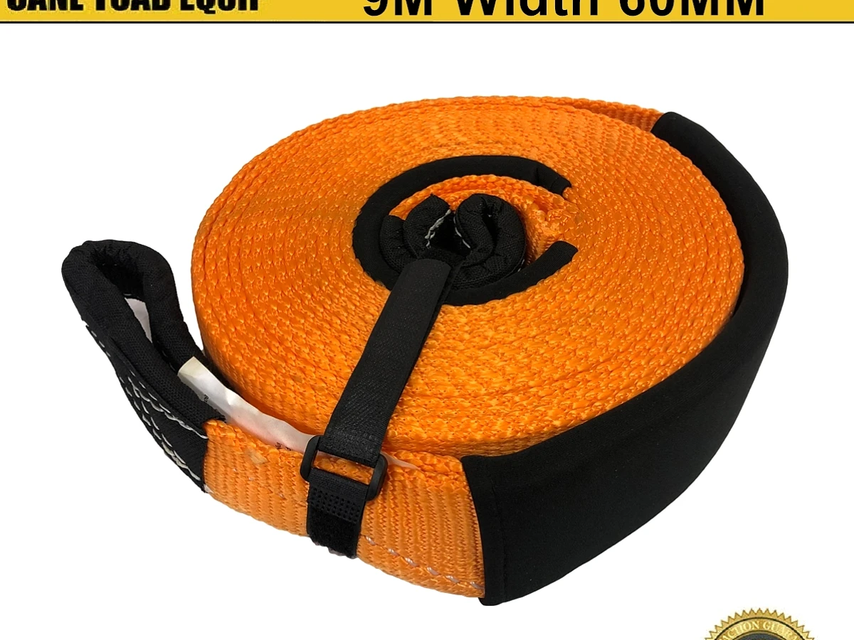 Snatch Strap 8000kg 60mm x 9M Recovery Strap 4x4 Orange Tow Winch Extension SWL 4T