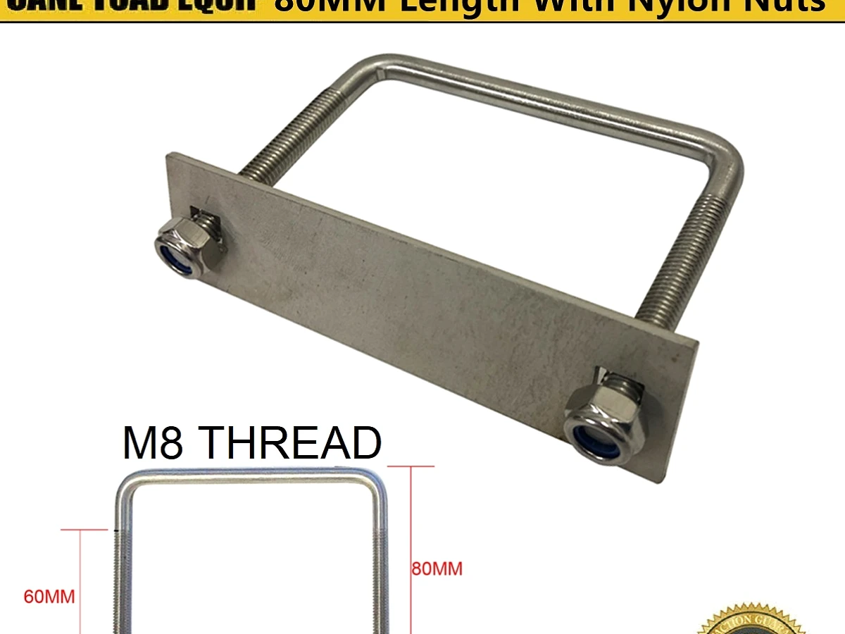 Stainless Steel U Bolt Kit M8 80MM Length with Nylon Nut 4X4 Roof Rack Basket Universal