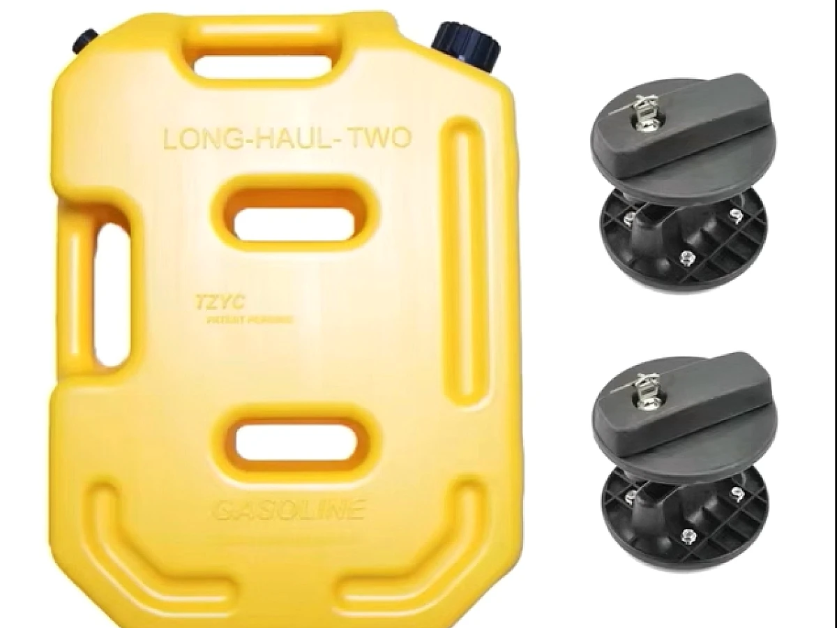 10L Heavy Duty Yellow Jerry Can w/ 2 Mounting Holders & Locks