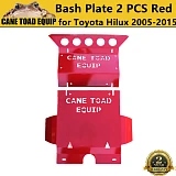3mm Red Bash Plate Front Sump Guard for Toyota Hilux 2005-2015 SR SR5 2PCS 