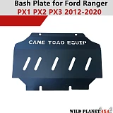  3mm Bash Plate Fits Ford Ranger PX123 2012-2021 Front Engine Sump Guard Black 4WD