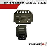 2PCS 3mm Black Bash Plate Front Sump Guard for Ford Ranger PX 1 2 3 2012-2020
