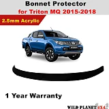 Bonnet Protector fit Mitsubishi Triton MQ 2015 2016 2017 2018 Tinted Guard Black