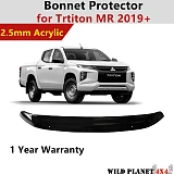 Bonnet Protector Guard for Mitsubishi Triton MR 2019-2023 Tinted Black Colour