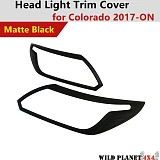 MATT Black Head Light Cover Trim Protector to suit HOLDEN Colorado 2017-Onwards