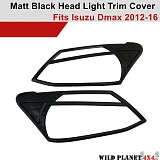 Matt Black Head Light Trim Cover for Isuzu D-max DMAX 2012-2016