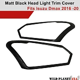 Matt Black Head Light Cover Trim to suit Isuzu D-max DMAX 2016-2020