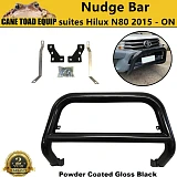 3" Nudge Bar For Toyota Hilux N80 Steel Gloss Black Grill Guard 2015-On 4WD 2wd