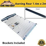 Awning 1.4x2m 280GSM Rear Car Camping Sunshade Tent Outdoor Beach Cover 4WD 4X4