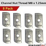 Channel Nut x8 18x35mm Fit Rhino Rack Platform Roof Rack Thread M8 x 1.25mm 8 pack  Slot Nuts