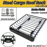 Universal Steel Roof Rack Powder Coated Basket Luggage Carrier Car 4WD 1.16m