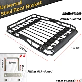 1.2m Universal Steel Roof Rack One piece Powder Coated Basket Luggage Carrier Car 4WD 