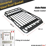 1.4m Universal Steel Roof Rack One piece Powder Coated Basket Luggage Carrier Car 4WD 