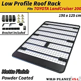 Flat Roof Rack Fits TOYOTA Land Cruiser 200 series LandCruiser Steel Powder Coated Low Profile 4x4