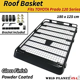 Roof Basket Fits TOYOTA Prado 120 Series Steel Roof Rack Powder Coated 4WD Cage Luggage Carrier Trade