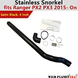 Black Stainless Steel Snorkel for Ford Ranger PX MKI MKII MKIII