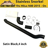 Stainless Snorkel Air Intake 4'' fit Hilux N80 2015-On Satin Black Powdercoated 304 4WD